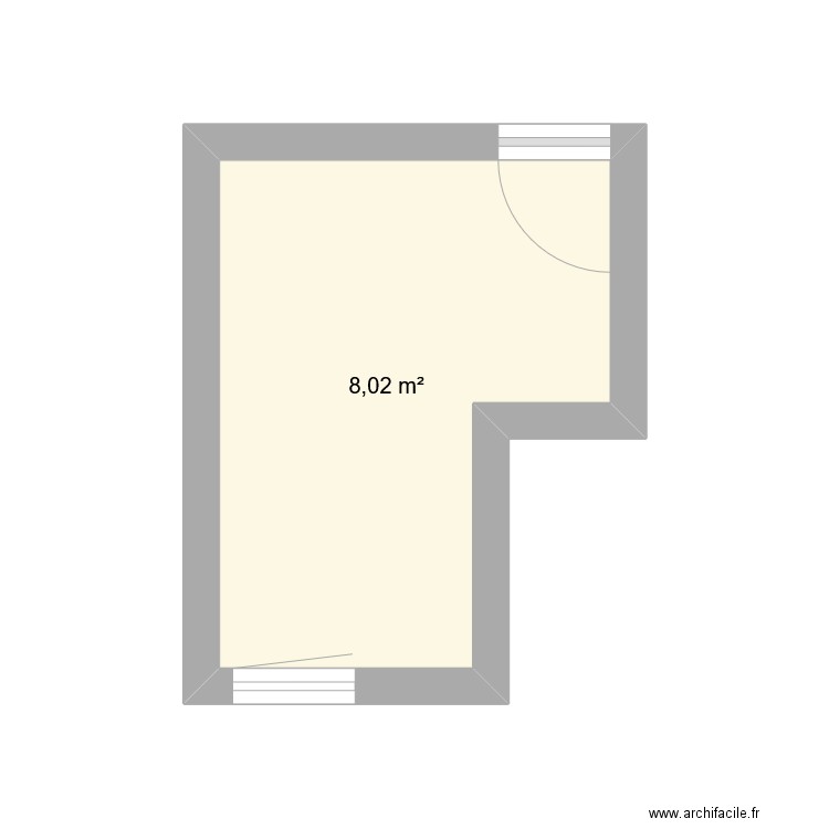 SDB cAMIERS. Plan de 1 pièce et 8 m2