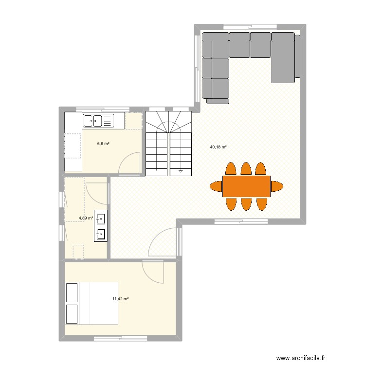 .Maison. Plan de 4 pièces et 63 m2