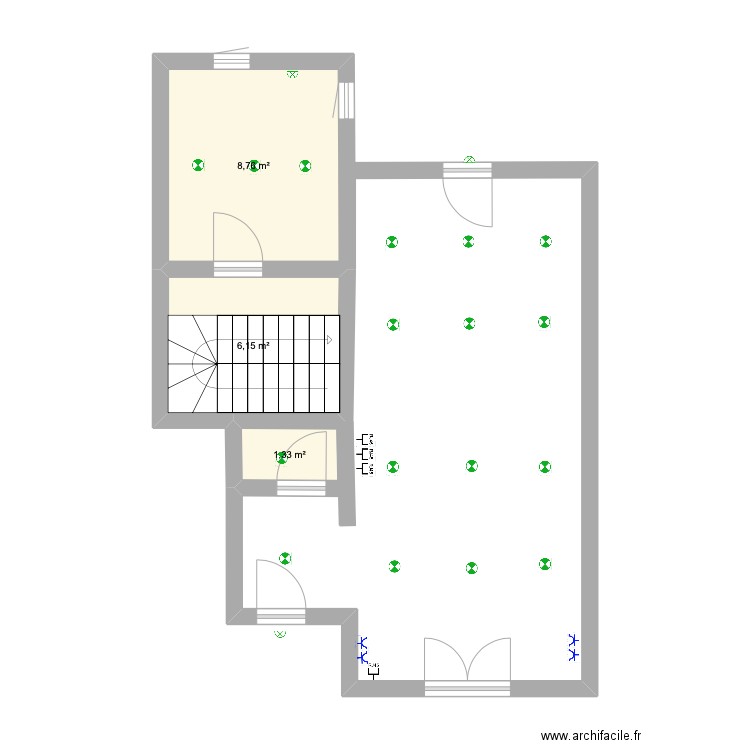 Projet. Plan de 3 pièces et 16 m2