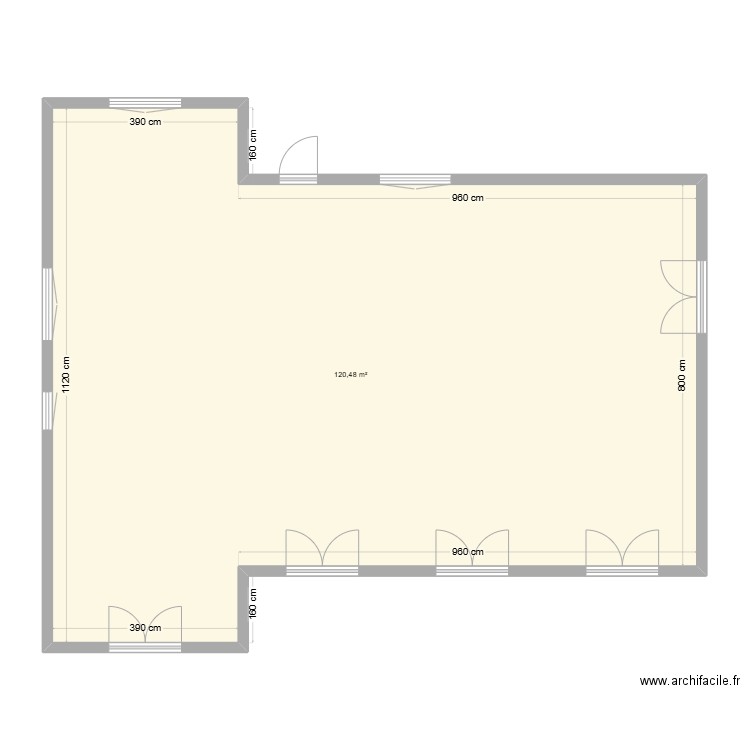 GASTES. Plan de 1 pièce et 120 m2