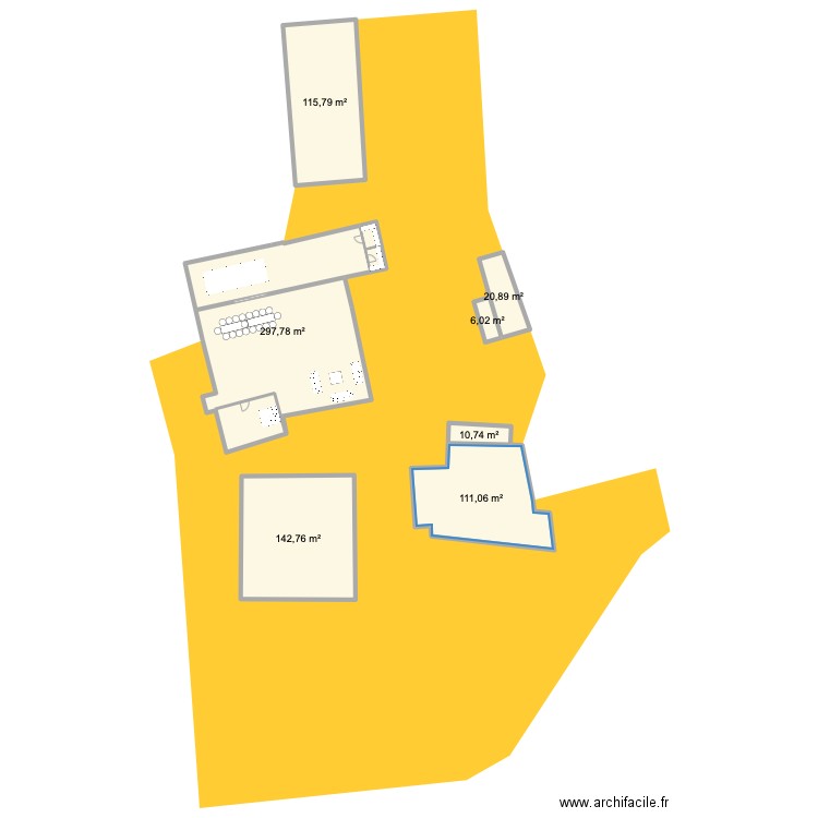 La Combe de Joffre 2. Plan de 7 pièces et 705 m2