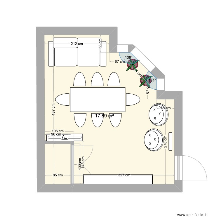 Chez moi. Plan de 1 pièce et 18 m2