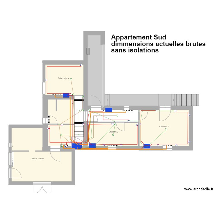 La  plaine   Appartement V9 electricité. Plan de 7 pièces et 96 m2