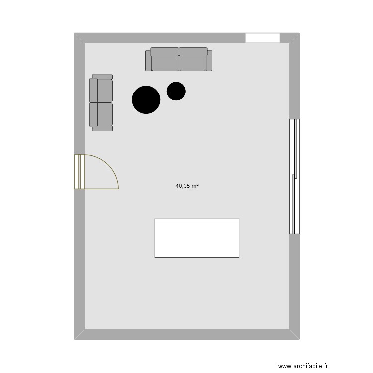 Salon1. Plan de 1 pièce et 40 m2