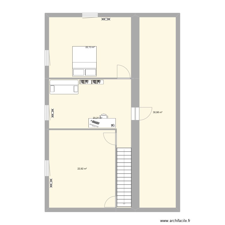 ETAGE 5. Plan de 4 pièces et 99 m2