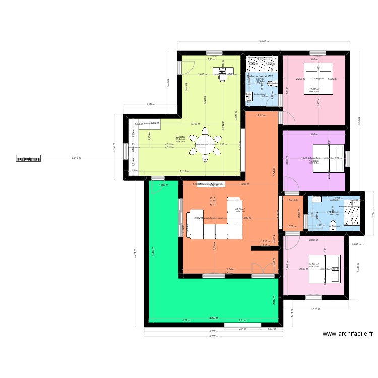 KA .SN DIBY. Plan de 8 pièces et 186 m2