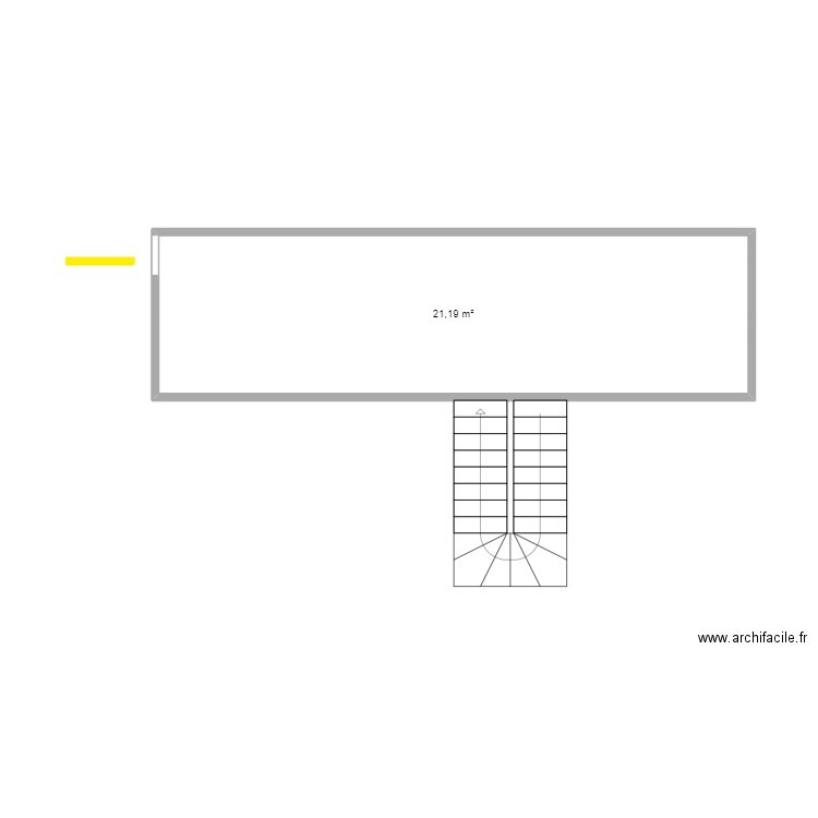 test . Plan de 1 pièce et 21 m2