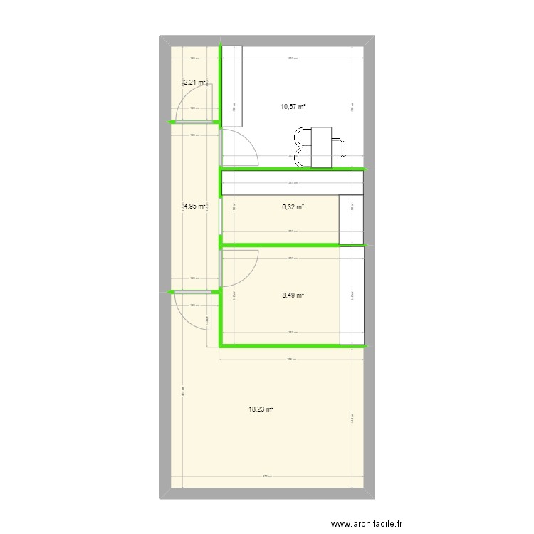 Dr David GAMICHON. Plan de 6 pièces et 51 m2