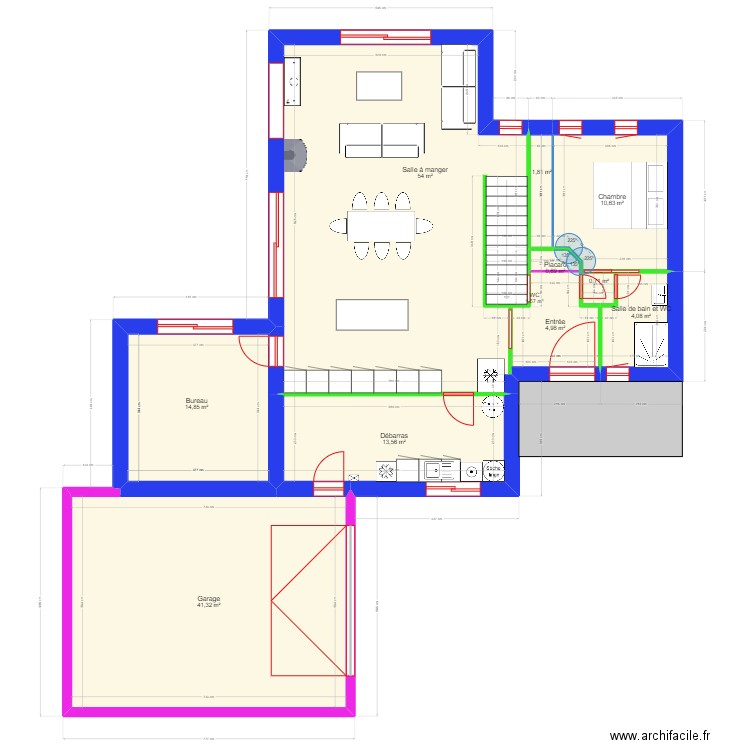 maison 9 C. Plan de 21 pièces et 257 m2