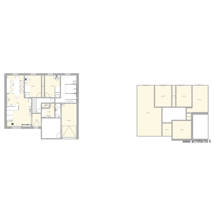 Maison. Plan de 16 pièces et 165 m2