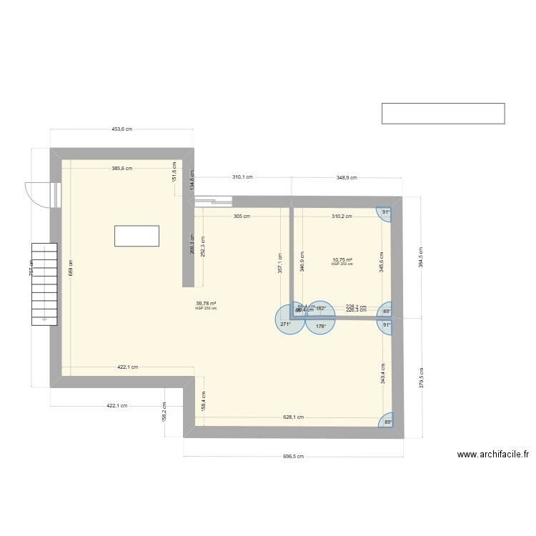 sabrina plan initial. Plan de 2 pièces et 71 m2