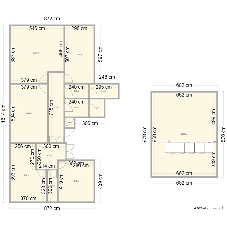 Bureaux IT. Plan de 14 pièces et 198 m2