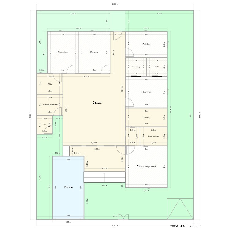 MAME. Plan de 21 pièces et 299 m2