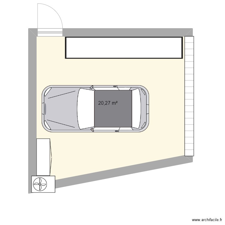 garage. Plan de 1 pièce et 20 m2