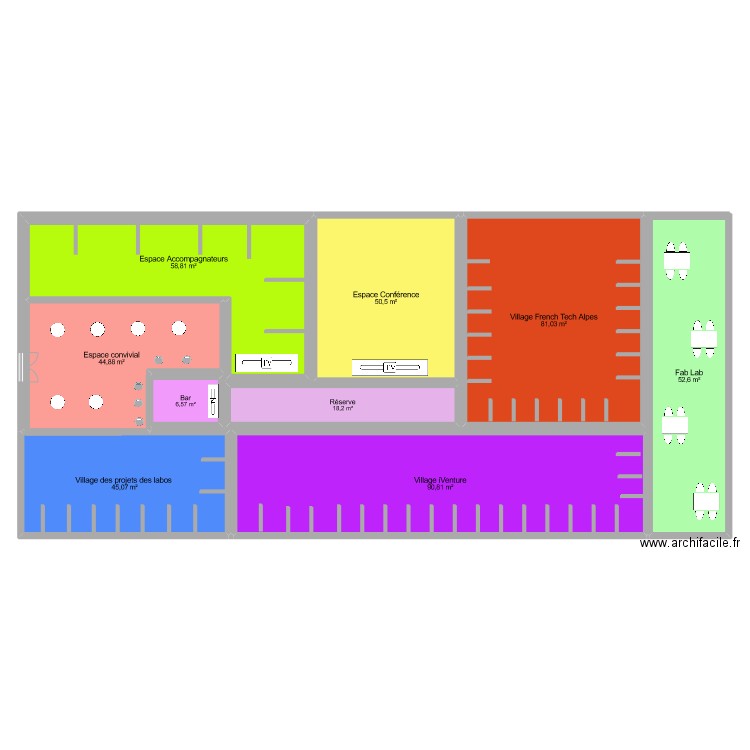 Pavillon GA_tech&fest_25. Plan de 9 pièces et 448 m2