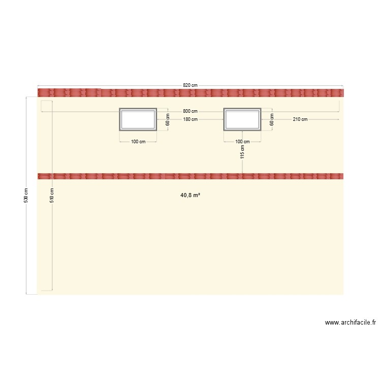 Plan Façade Carl Dreyer 2D. Plan de 1 pièce et 41 m2