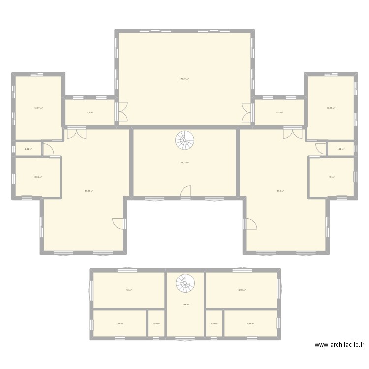 multigenerationla house. Plan de 19 pièces et 352 m2