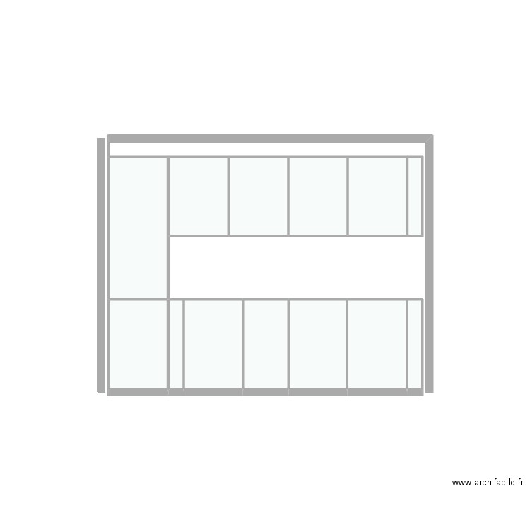 Face. Plan de 13 pièces et 5 m2