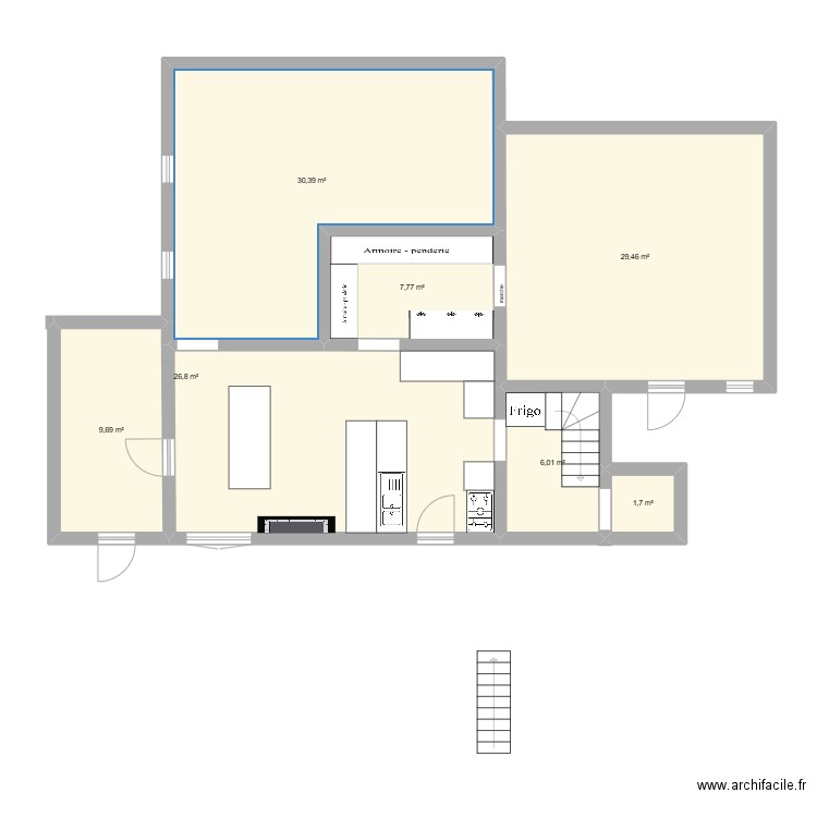 sonnac modif. Plan de 7 pièces et 112 m2