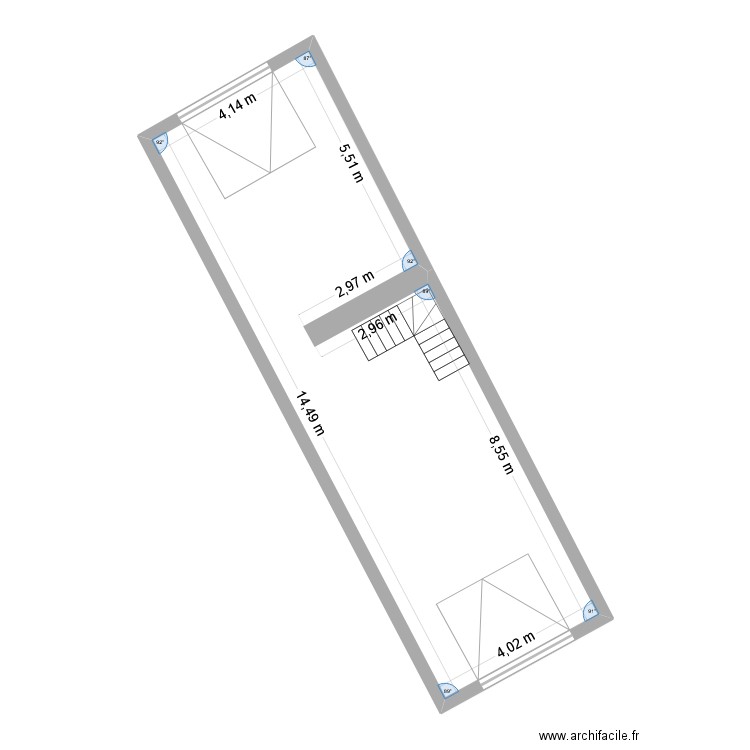 Trentat garage. Plan de 1 pièce et 58 m2