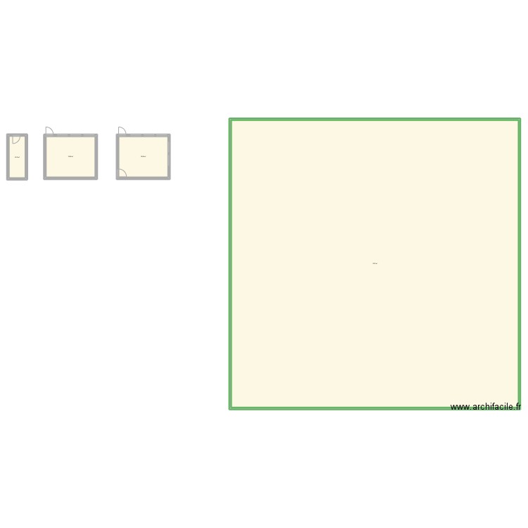 Atelier. Plan de 4 pièces et 1295 m2