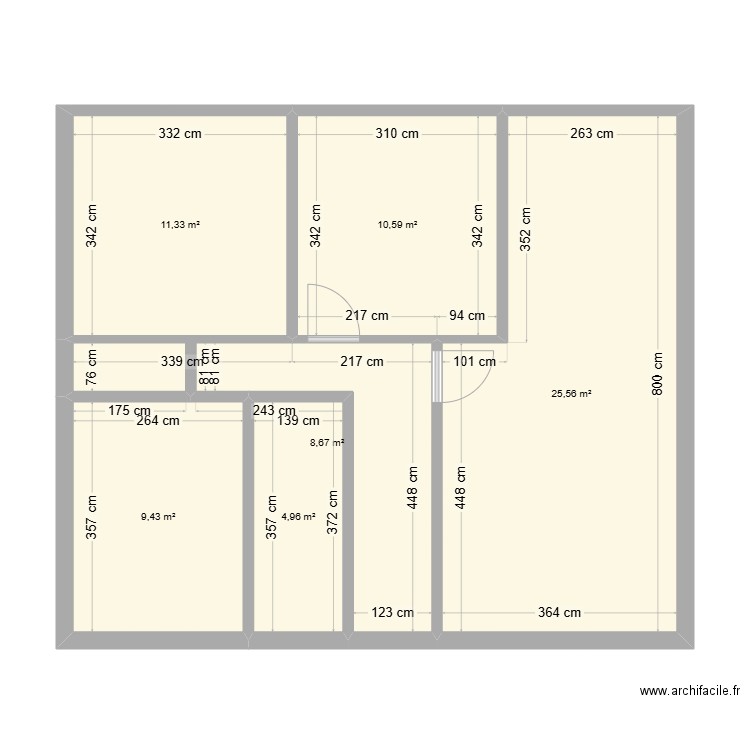 etage 1.0. Plan de 6 pièces et 71 m2