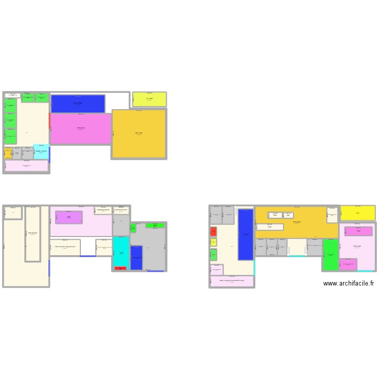 locaux. Plan de 110 pièces et 7258 m2