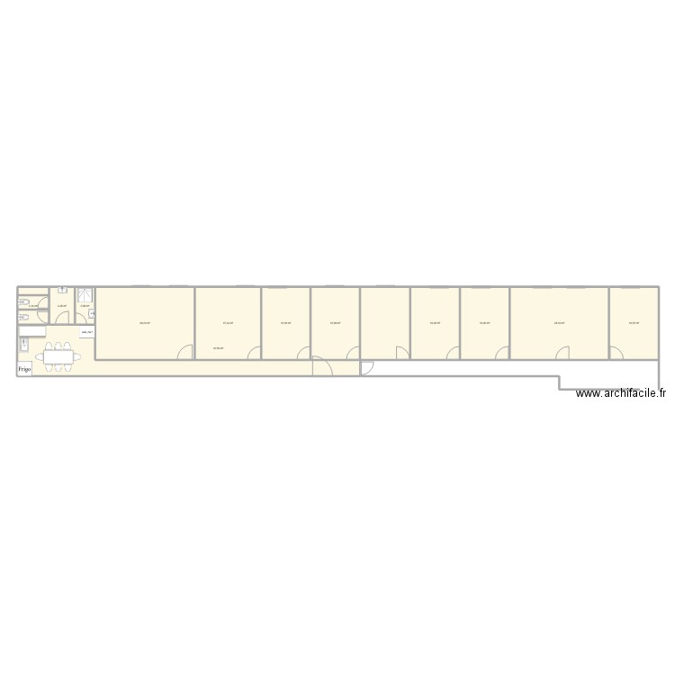 Bureaux. Plan de 12 pièces et 188 m2