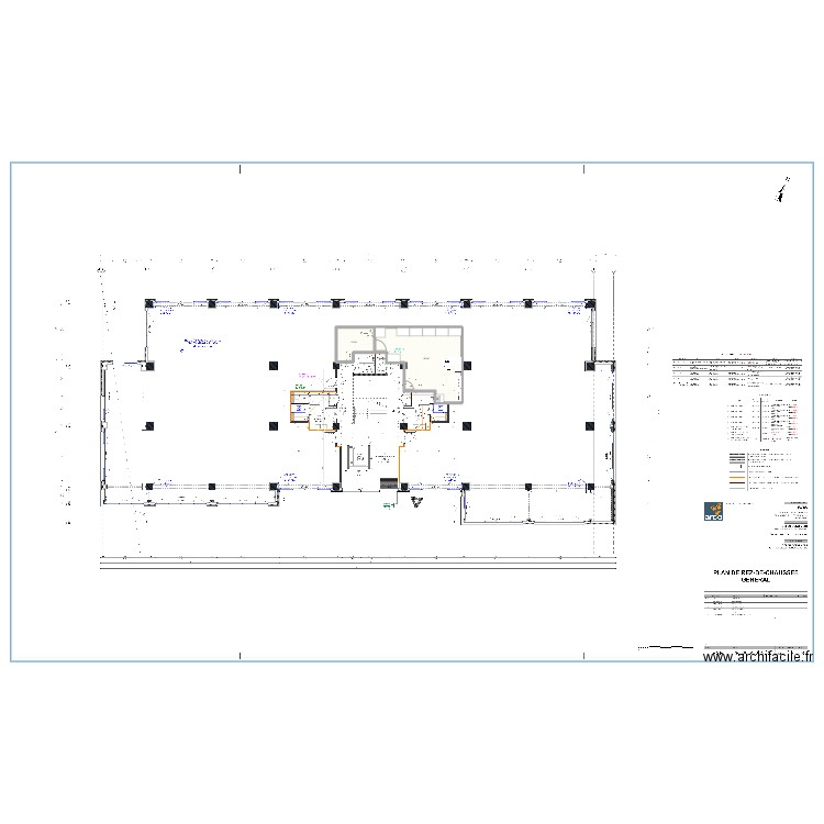 Laboratoire rdc. Plan de 2 pièces et 50 m2