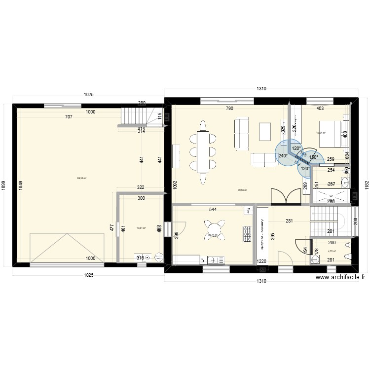 Maison Claude 1. Plan de 7 pièces et 254 m2