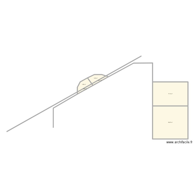 1er étage Europaparc. Plan de 6 pièces et 45 m2