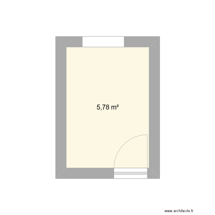 Chambre G. Plan de 1 pièce et 6 m2