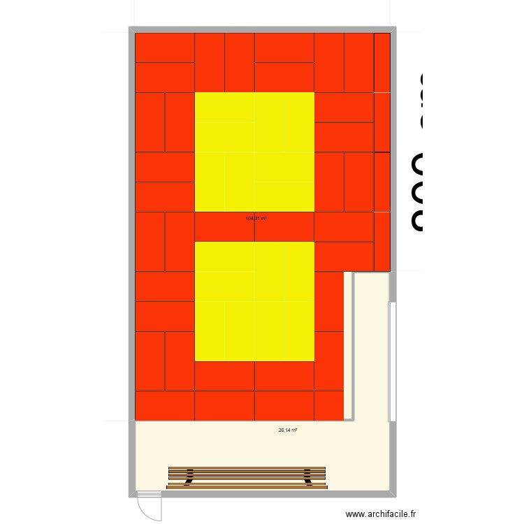 JCF DOJO V6 2 m. Plan de 2 pièces et 130 m2