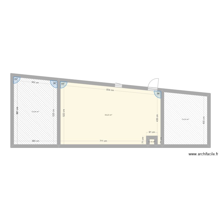 appartement . Plan de 4 pièces et 74 m2