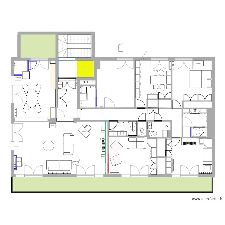 Appartement Enghien Mora variante 10 01 2025. Plan de 5 pièces et 179 m2