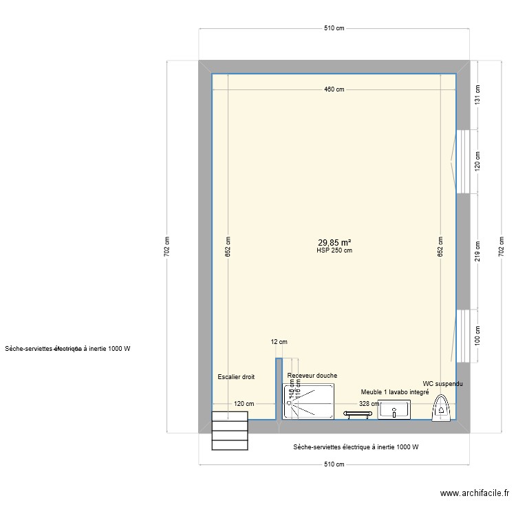 2 pièces 2. Plan de 1 pièce et 30 m2