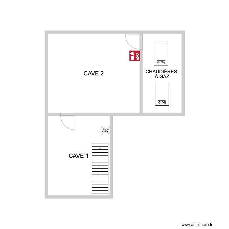 Ancien bâtiment - caves. Plan de 3 pièces et 15 m2