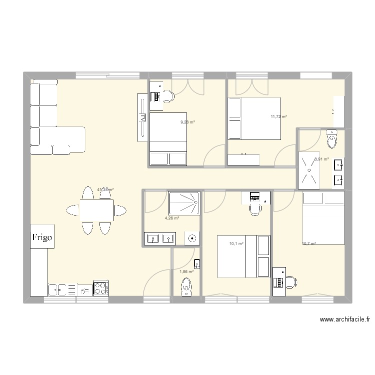 STCMAX-PremiereMaison. Plan de 8 pièces et 93 m2