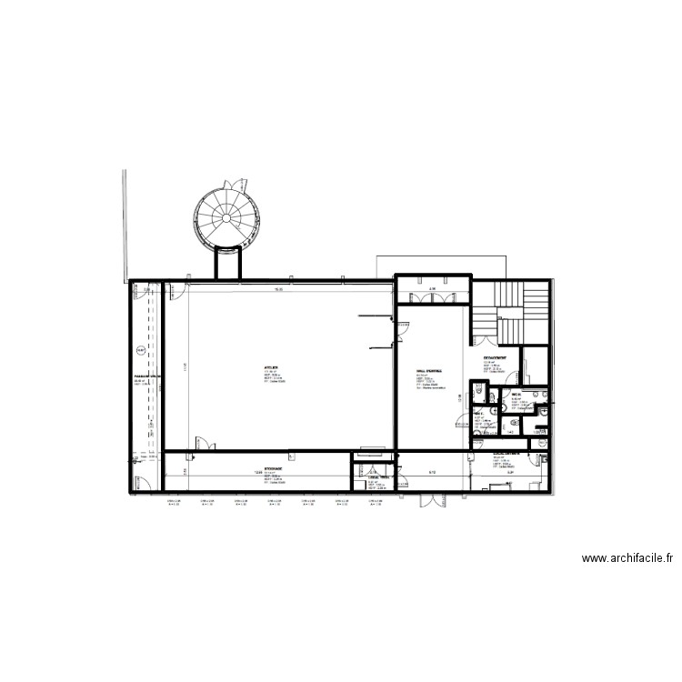 51180-croquis RDC. Plan de 16 pièces et 50 m2