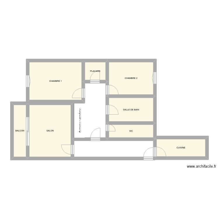 BALMA. Plan de 8 pièces et 64 m2