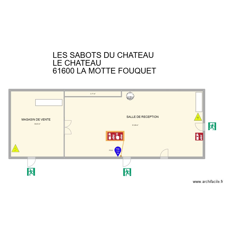 LES SABOTS DU CHATEAU. Plan de 3 pièces et 131 m2