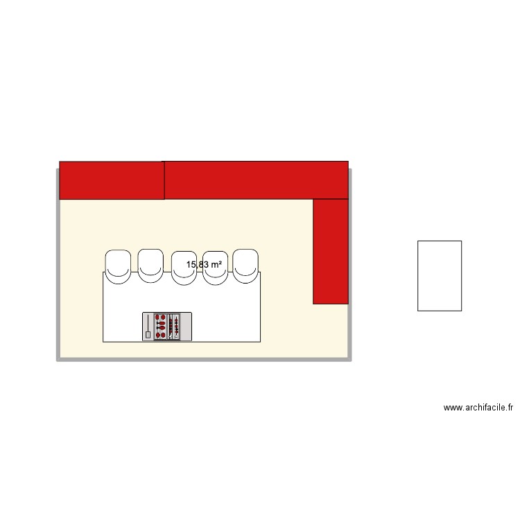 gazebo. Plan de 1 pièce et 16 m2