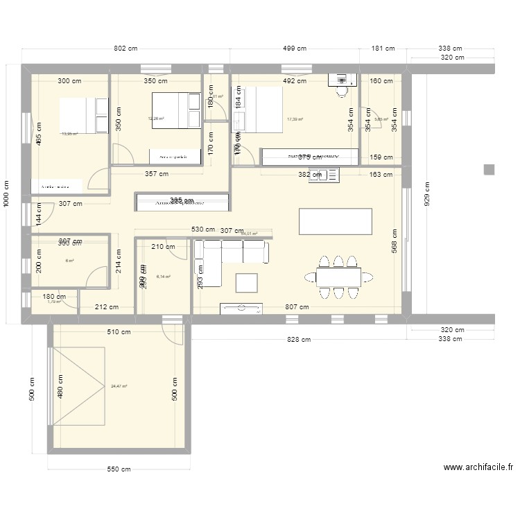 nouveau st martin. Plan de 10 pièces et 153 m2