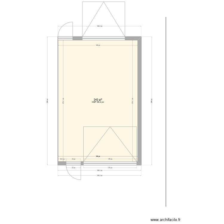 mak1. Plan de 1 pièce et 32 m2