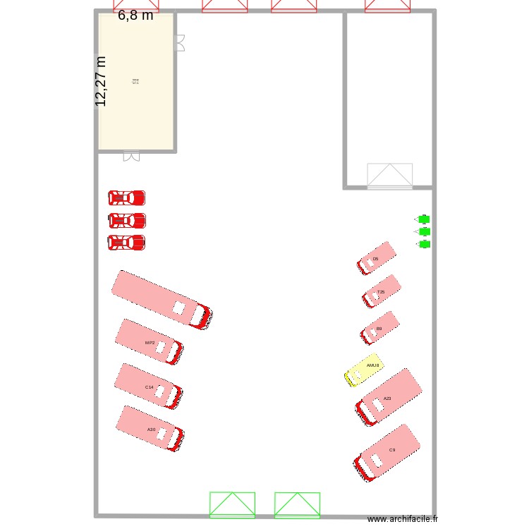 futur caserne leuze . Plan de 1 pièce et 83 m2