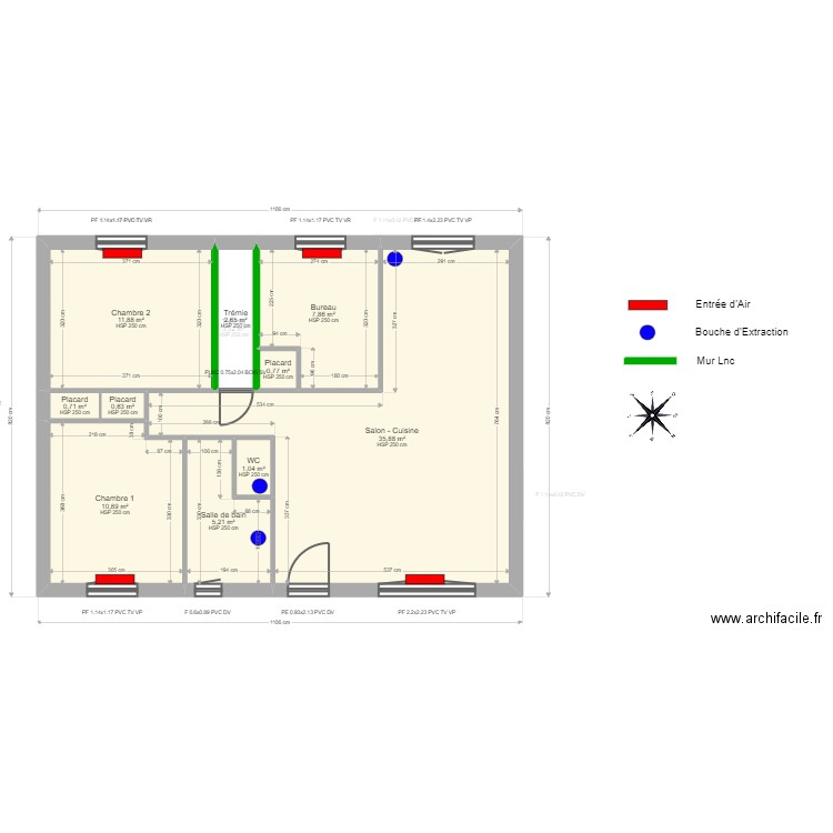 ML24012932. Plan de 15 pièces et 234 m2