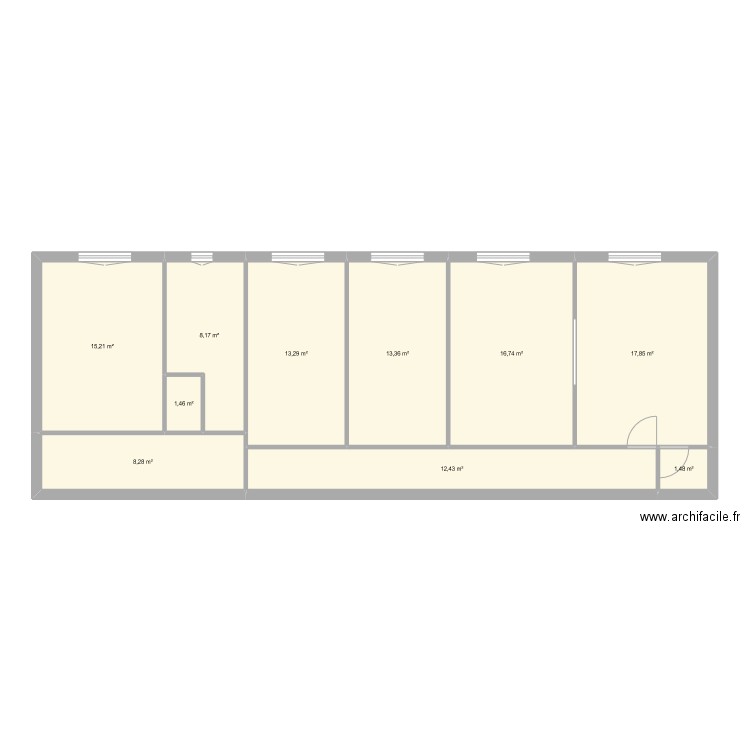 Plan Appartement existant. Plan de 10 pièces et 108 m2