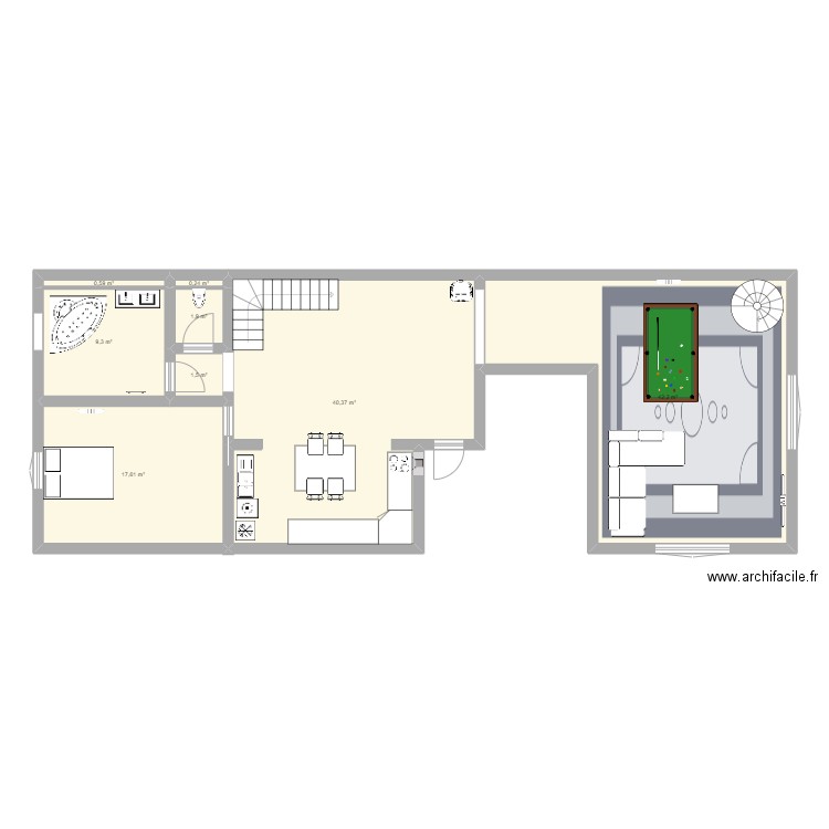 mehdi. Plan de 8 pièces et 114 m2