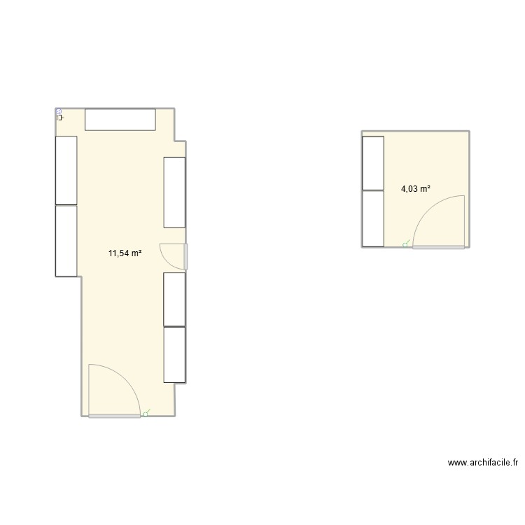 CHU SAINT-ETIENNE. Plan de 2 pièces et 16 m2