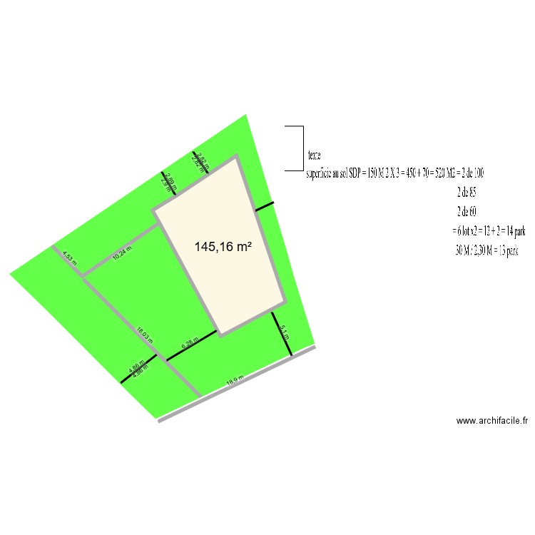 IMMEUBLE le 11 mars BIS. Plan de 1 pièce et 145 m2